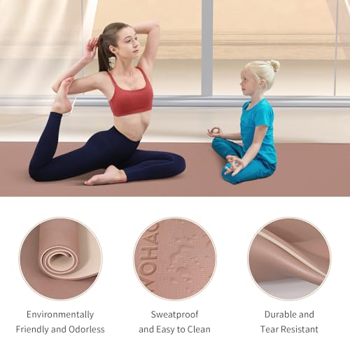WOHAO Extra Thick 8mm Yoga Mat, 72"x28" Non Slip Exercise Mat, Reversible 2-Sided Dual Color Premium POE Material, with Ca...