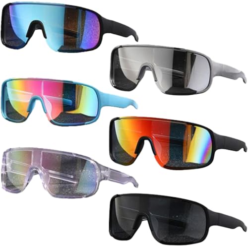 Paleshy 6 Pack Sports Sunglasses for Men and Women, UV400 Protection, Lightweight Wraparound Non-Slip for Sunglasses for R...