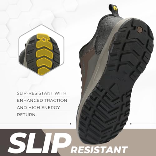FitVille Wide Waterproof Shoes for Men Non Slip Outdoor Walking Shoes with Arch Support for Heel Pain Relief, Soft Toe Lo...