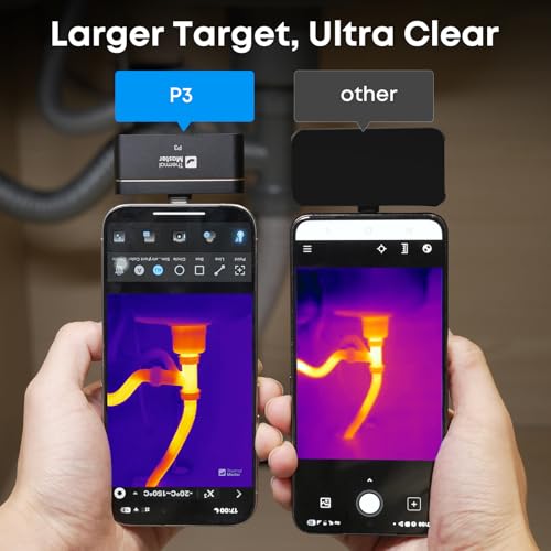 Thermal Master P3, Thermal Camera for iOS & Android, Manual Focus Infrared Camera, 512×384 X³ IR Resolution, -4℉ to 1112℉ ...