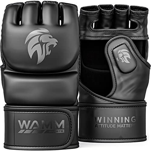 WAMM Sports MMA Gloves - for Men & Women - MAXForce EVE Anti-Injury Shock Absorb Boxing Gloves Kickboxing Gloves - Half Fi...