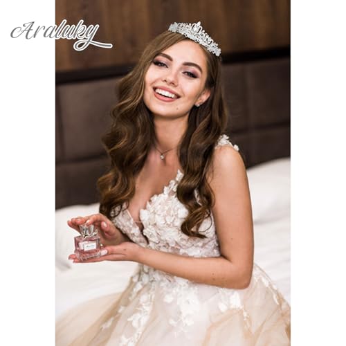 Araluky Crystal Tiara Crown Headband Princess Elegant Tiara with Combs for Women Young Ladies Bridal Wedding Prom Birthday...