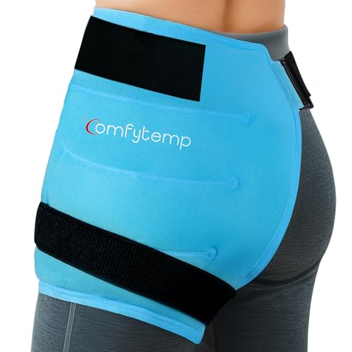 Comfytemp Hip Ice Pack Wrap for Sciatica, Hip Replacement Kit, Reusable Gel Ice Pack for Injuries, Pain Relief, Cold Compr...