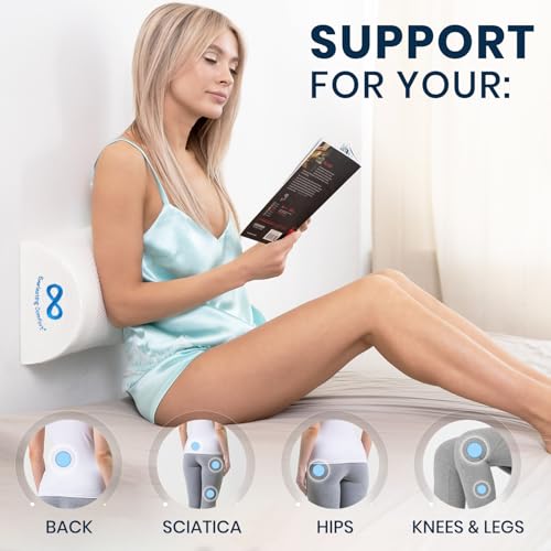 Everlasting Comfort Under Knee Pillow for Back Sleeping - Memory Foam Half Moon Leg Bolster Pillow for Back Pain, Thoracic...