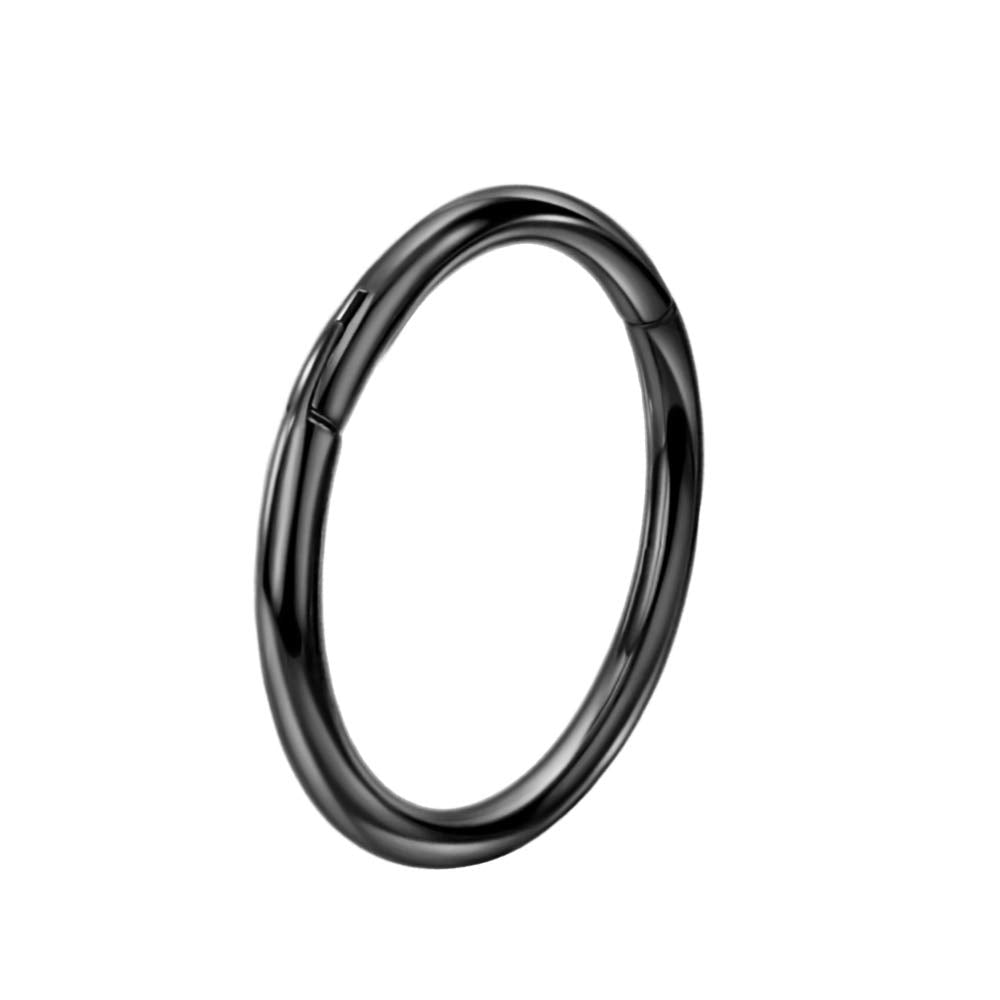 FANSING Tiny Titanium Nose Hoop 18g Piercing Earring for Cartilage Helix Rook Daith Tragus & Anti-Tragus Black Nose Rings 18 Gau