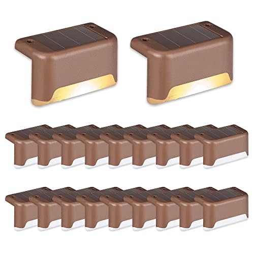 SOLPEX Solar Deck Lights 20 Pack, Waterproof LED Outdoor Step Lights, Warm White, Model 8615, Ideal for Stairs, Fence, Yard, Patio, Pathway