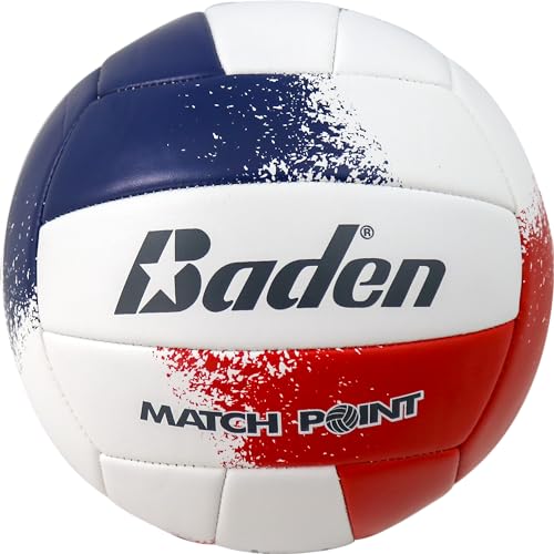 Baden Match Point Cushioned Synthetic LeatherOutdoor Recreation Backyard Volleyball + College Camp Ball All Ages Official ...