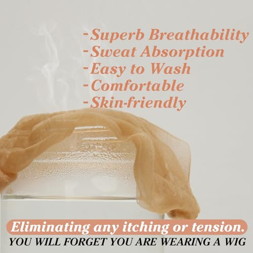 BEEOS Skinlike HD Wig Cap, 4 Pieces Invisible and Sheer Breathable Ultra-thin Stretchy Stocking Caps for Lace Front Wigs