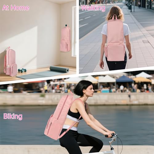 Tangoner Yoga Mat Bag Carrier Zipper Closure Multi Functional Essential Pockets Exercise Yoga Mat Holder Backpack