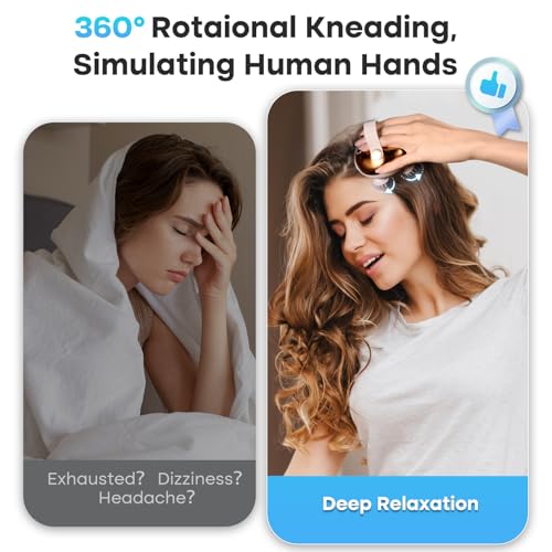 arboleaf Electric Scalp Massager Head Massager Scalp Stress Relax, 5 in 1 Kneading 128 Massage Nodes, Waterproof Hair Mass...