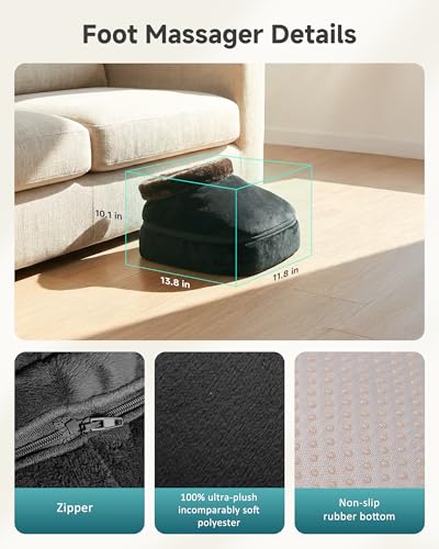 Snailax 2-in-1 Shiatsu Foot and Back Massager with Heat - Kneading Foot Warmer, Electric Feet Massage, Massagers for Back,...