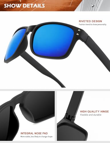 KALIYADI Polarized Sunglasses for Men and Women Vintage Style Sun Glasses for Fishing Running Driving with UV Protection