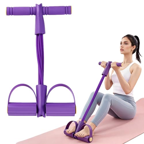 Multifunctional Pedal Resistance Band, 8-Tube Stretch Band with Handle, Fitness Shaping Yoga Exercise Equipment, Natural R...