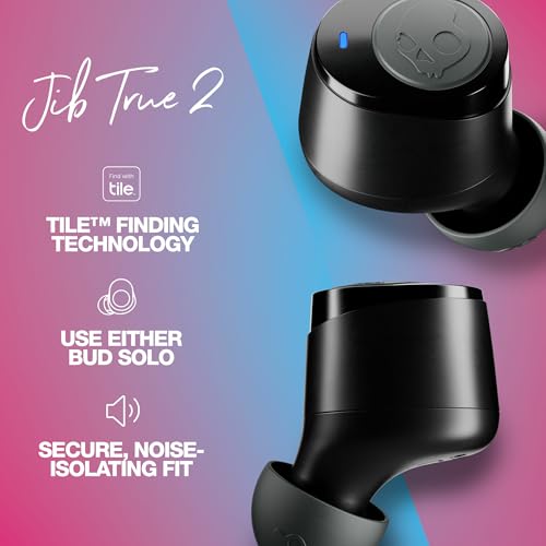 Skullcandy Jib True 2 Wireless Earbuds, Bluetooth Headphones, Up to 33 Hours Battery with Charging Case, Noise Isolating F...
