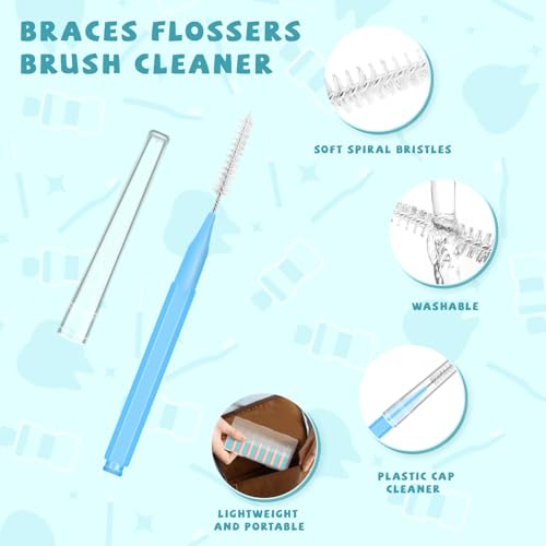 100PCS Interdental Brushes Between Teeth for Braces, Flossers Brush Cleaner, Orthodontic Flossers for Braces Cleaning Kit,...