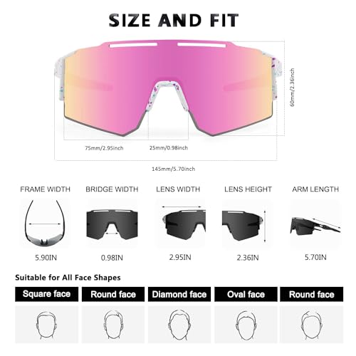 Eninedeuisou Sunglasses Cycling Glasses TR90 Frame for Men Women, Running Cycling outdoor Sports.