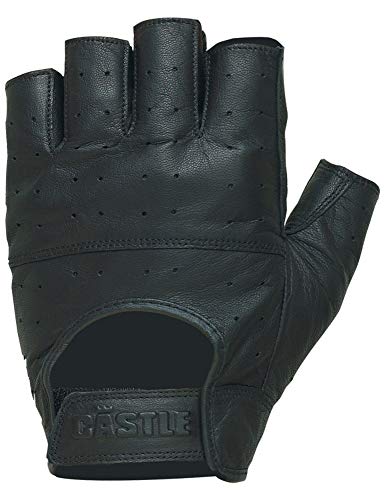 Castle Gel Fingerless Leather Gloves Black 3XL
