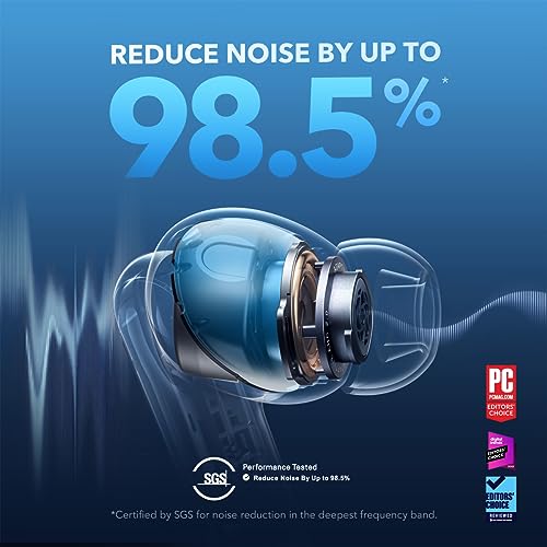 Soundcore by Anker Liberty 4 NC Wireless Earbuds, 98.5% Noise Reduction, Adaptive Noise Cancelling to Ears and Environmen...