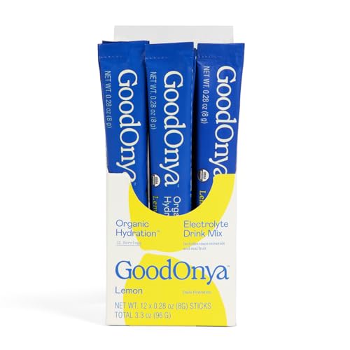 GOODONYA Organic Hydration Electrolyte Drink Mix, Certified Organic Hydration Powder, Non-GMO, Biochecked Glyphosate Free,...