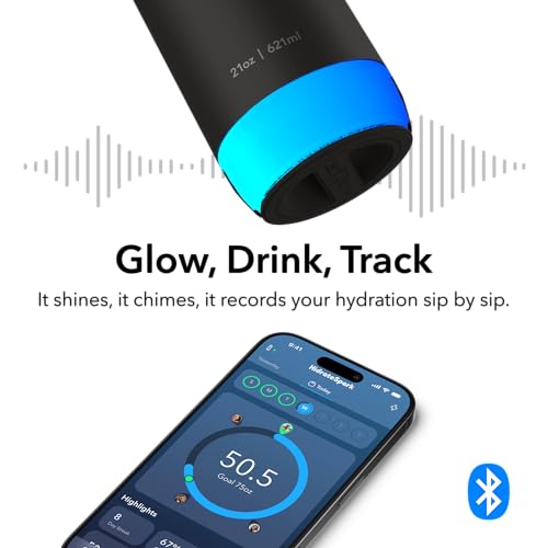 Hidrate Spark PRO 2 – Smart Hydration Bottle with Drink Reminders & Water Tracking, 21oz Stainless Steel – Syncs with Appl...