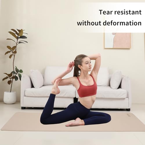 HAHE Yoga Mat Thick (8MM,1/3"), Eco-Friendly POE Non Slip Yoga Mat, High Rebound & Shock Absorption, Anti-Tear & Sweat-Res...