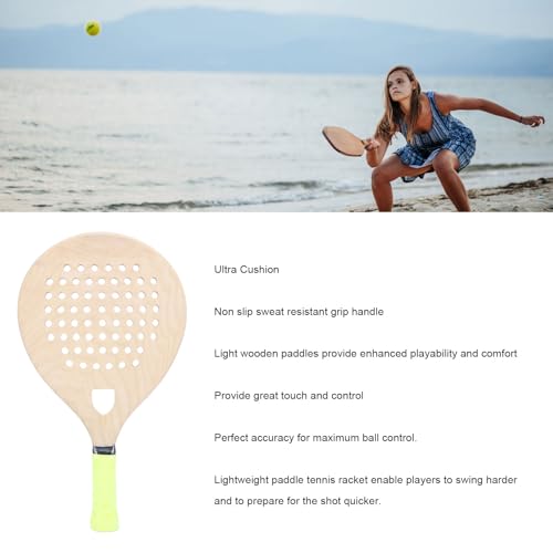 Drfeify Beach Tennis Paddle, Anti Slip Lightweight Design for Enhanced Control, Red Oak Beach Tennis Racket for Beginners,...