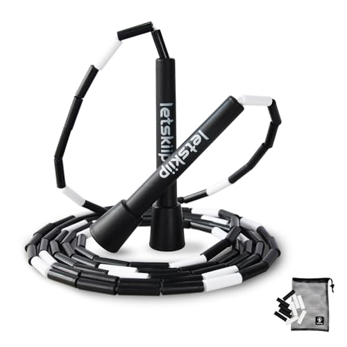 Letskiip Classic Beaded Jump Rope for Beginners & Adults - Tangle-Free Segmented PP Skipping Rope for Rhythm & Fitness - A...