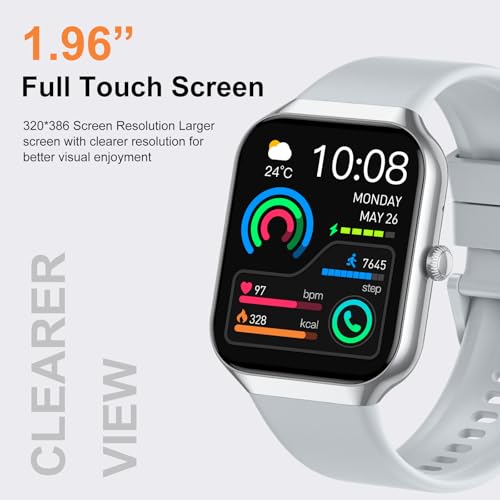 Smart Watch for Men Women (Answer/Make Call), 1.96" HD Smartwatch with Heart Rate/Sleep Monitor/Pedometer/Calories, 113+ S...
