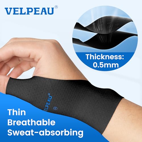 VELPEAU Thumb and Wrist Compression Sleeve for Tendonitis (Pack of 2), Seamless Technology, Gloves Wraps for Arthritis Pai...