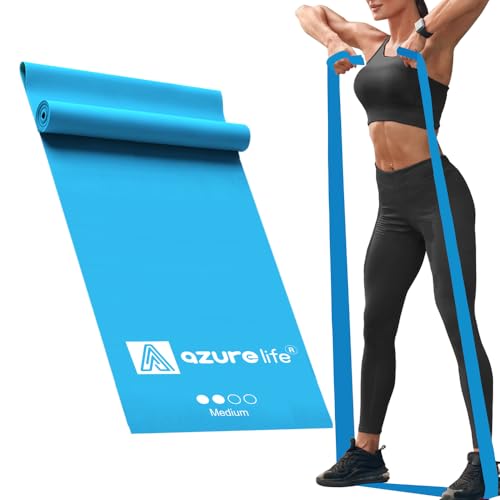 A AZURELIFE Professional 8 Yards Bulk Resistance Bands Rolls or 5,6,7 ft. Long Non-Latex Elastic Exercise Bands, Stretch B...