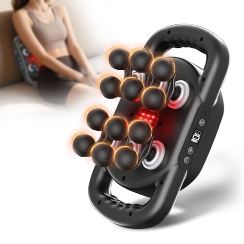 12-Head Massage Gun Deep Tissue, Electric Massager Tool with 9 Levels & 9 Modes, Cordless Back/Neck/Foot/Arm/Body/Leg/Shou...