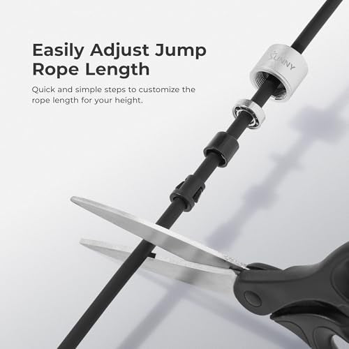 Sunny Health & Fitness Exercise Jump Rope for Fitness, Lightweight & Portable Skipping Rope with Durable Handles & Adjusta...
