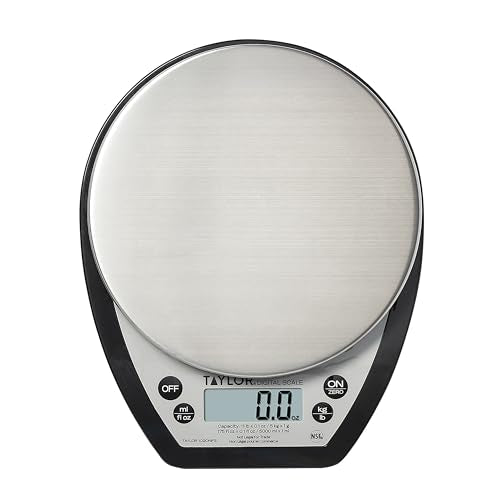 Taylor 1020NFS Compact Digital Scale, Multi-Functional Food Scale for Precise Weight Measuring and Portion Control, Tare F...