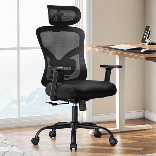 Marsail Ergonomic Office Chair Ergonomic Gaming Chair with Lumbar Support, 2D Headrest, Adjustable Armrests, Contoured Sea...