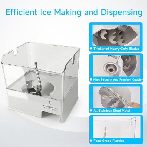 ColleRain WPW10347093 Removable Ice Bin Compatible with Whirlpool Ice Bucket Replacement, W10347093 Ice Maker Assembly for...