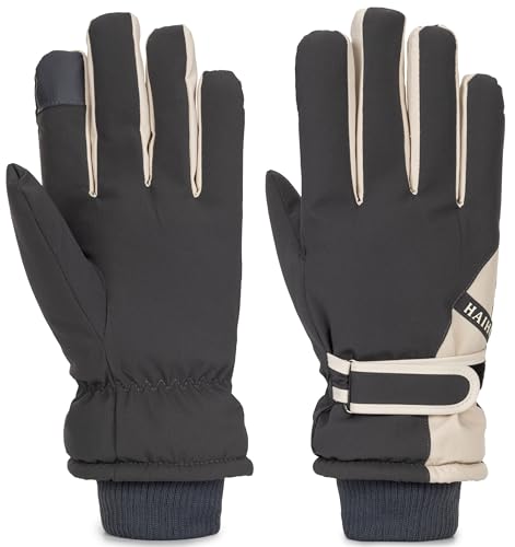 Winter Ski-Gloves for Men-Women Non-Slip-Plus-Velvet-Thickened Mitt Waterproof Cold-Weather Touchscreen-Cycling-Gloves S/M