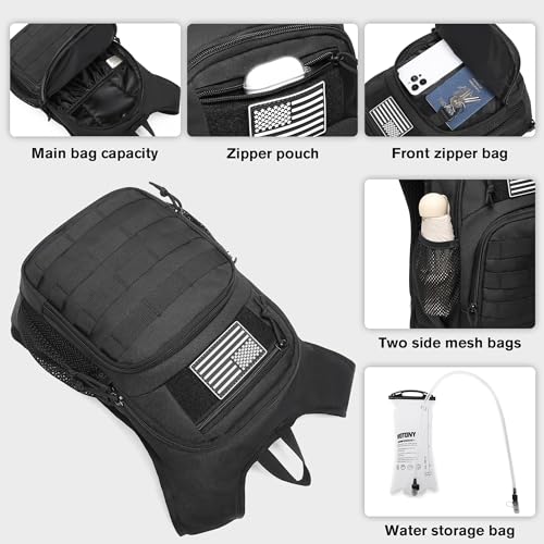 wotony Hydration Backpack with Water Bladder for Hiking Tactical Hydration Pack for Men Women Molle Water Backpack for Hiking