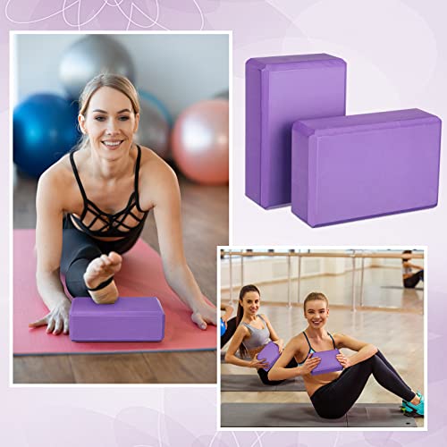 20 Pcs Yoga Blocks Bulk Eva Foam Exercise Brick Purple Non Slip Gymnastic Soft High Density Dance for Girls Women Toning M...
