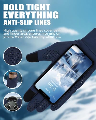 Aegend Lightweight Winter Gloves for Men Women, Warm Running Gloves Touchscreen Thermal Glove Liners for Cold Weather Driv...