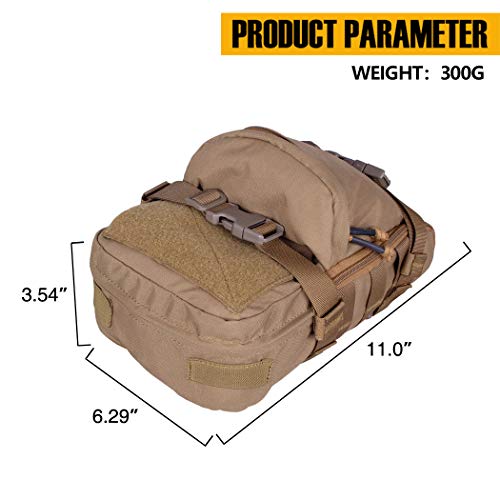 IDOGEAR Mini Tactical MOLLE Hydration Pack Water Reservoir Bag Outdoor Water Bladder Carrier Pack for Tactical Vest Backpack