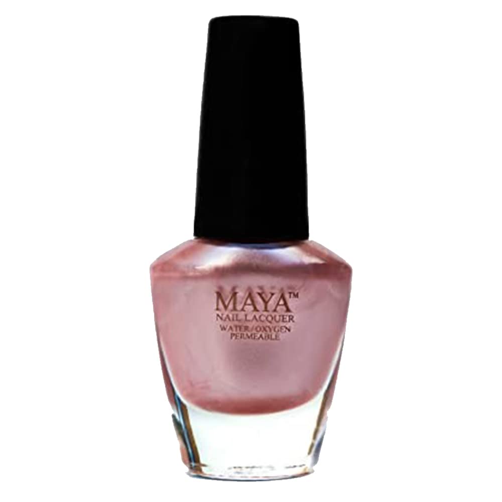 MAYA Nail Lacquer (Petallic Tea Pink). Breathable, Made in the USA, and 9-FREE
