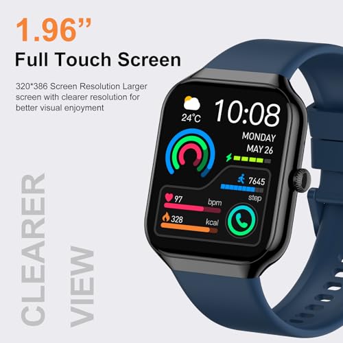Smart Watch for Men Women (Answer/Make Call), 1.96"HD Smartwatch with Heart Rate/Sleep Monitor/Pedometer, 113+ Sports Fitn...