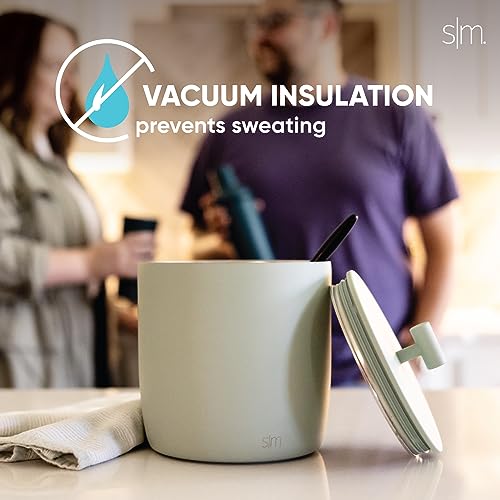 Simple Modern Vacuum Insulated Ice Bucket with Lid and Scoop | for Cocktail, Champagne, Wine, Beer, & Hosting | Stainless ...