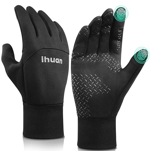 ihuan Winter Waterproof Gloves for Men Women Warm Running Cycling Snow Ski Gloves for Cold Weather, Thermal Windproof Mate...