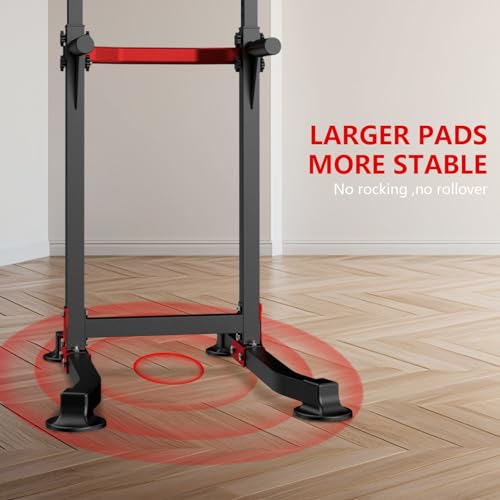 ZENOVA Pull Up Bar Dip Bar Squat Rack Workout Dip Station Height Adjustable Free Standing Chin Up Bar