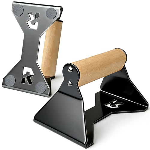 Rocalt Parallettes Push Up Handles - Push Up Board with Ergonomic Wooden Handles & Heavy-Duty Steel, Strength Training Pus...