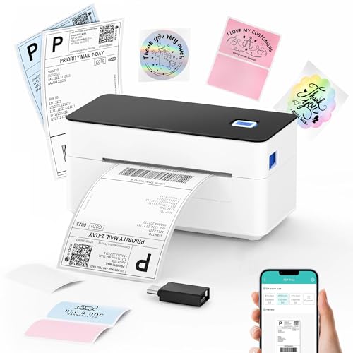 SVANTTO Bluetooth Thermal Shipping Label Printer 4x6, Compatible with Windows/Mac/Android/iOS, High-Speed 4x6 Label Printe...