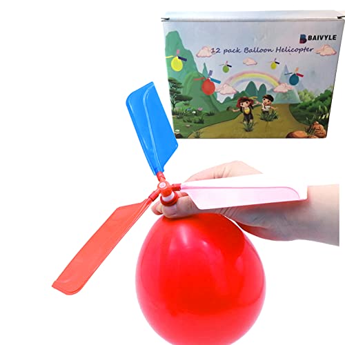 Kids Toy Balloon Helicopter (12 pack) Children's Day Gift Party Favor easter basket, stocking stuffer or birthday! Flying ...