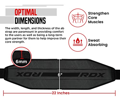 RDX AB Straps for Pull Up Bar Hanging (Pair), Maya Hide Leather, Abdominal Muscle Building Padded Arm Support Slings with ...