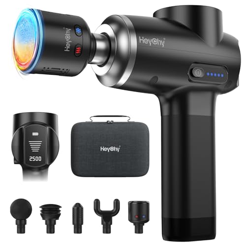HEYCHY Percussion Massage Gun Deep Tissue with Heat and Cold Head, Portable Handheld Muscle Massager, Percussion Back Body...